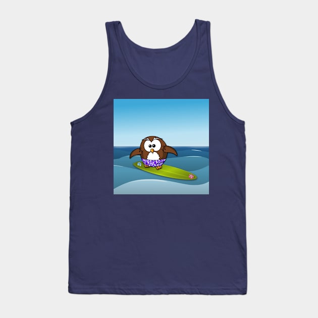 surfer owl Tank Top by poupoune